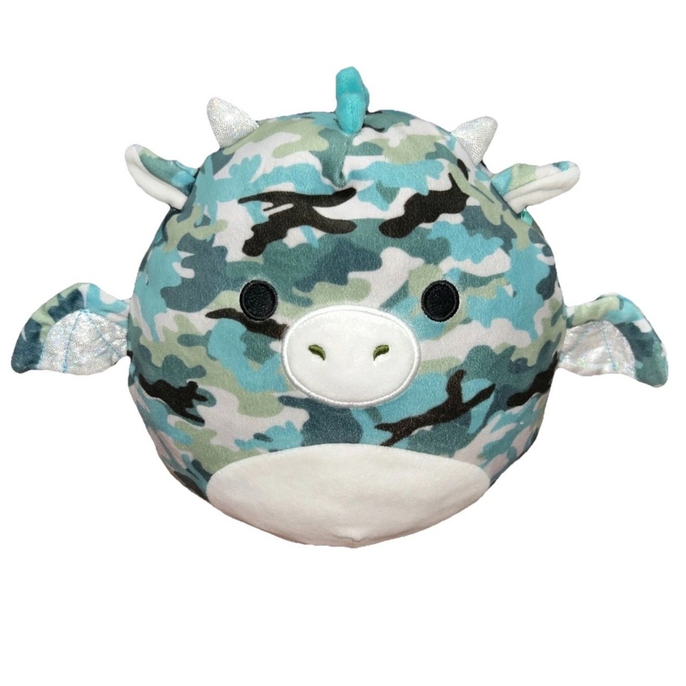 Squishmallows Keanu Camo Dragon 8" Plush Stuffed Animal Teal Camouflage Toy